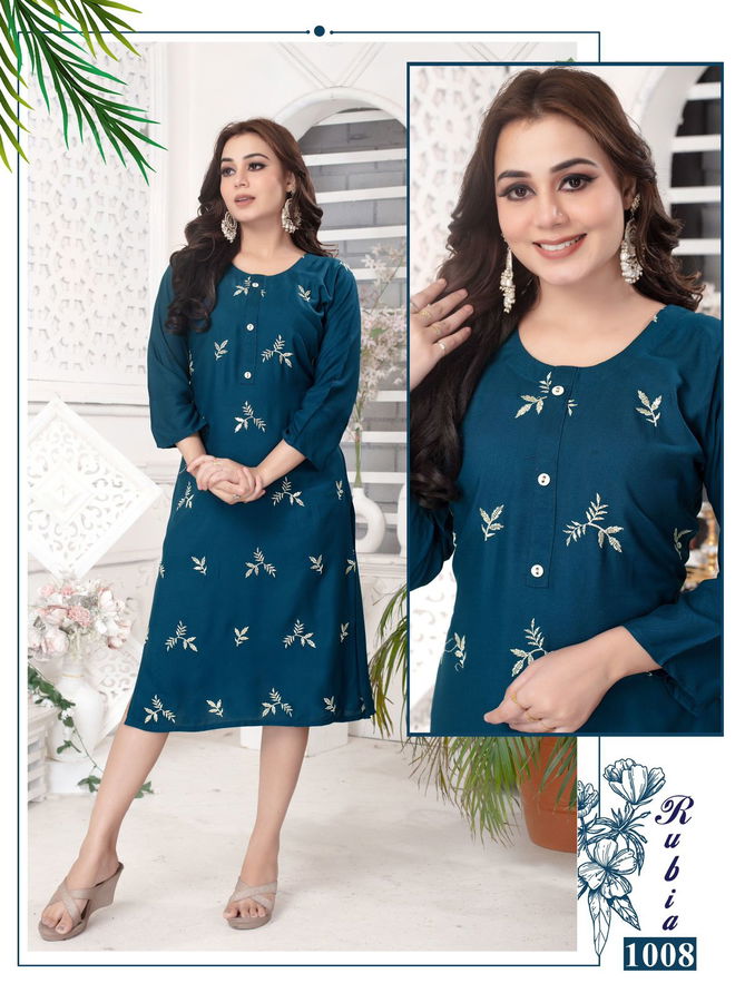 Rubia By Beauty Rayon Plain Kurti Wholesale Shop In Surat
